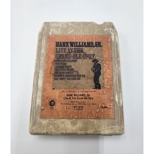 Hank Williams "Live At The Grand‎ Ole Opry" 8-Track Tape MGM 1976